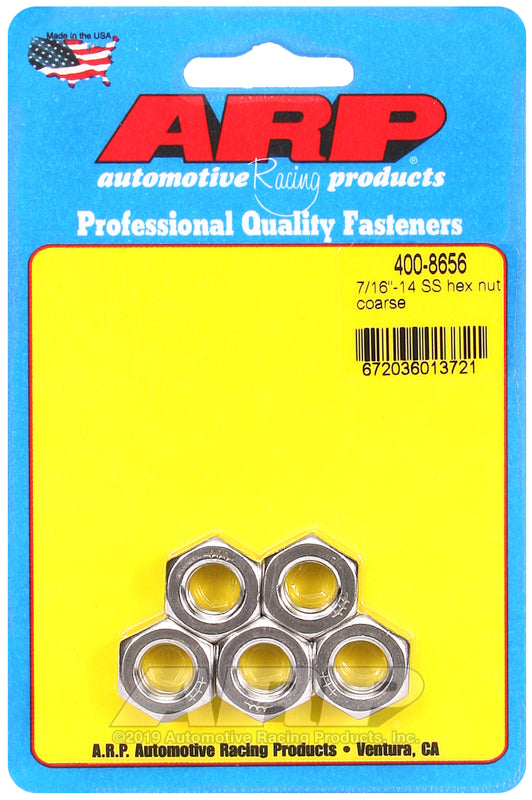 ARP 7/16-14 SS coarse hex nut kit