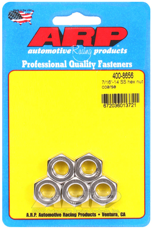 ARP 7/16-14 SS coarse hex nut kit
