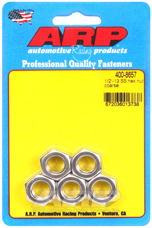 ARP 1/2-13 SS coarse hex nut kit