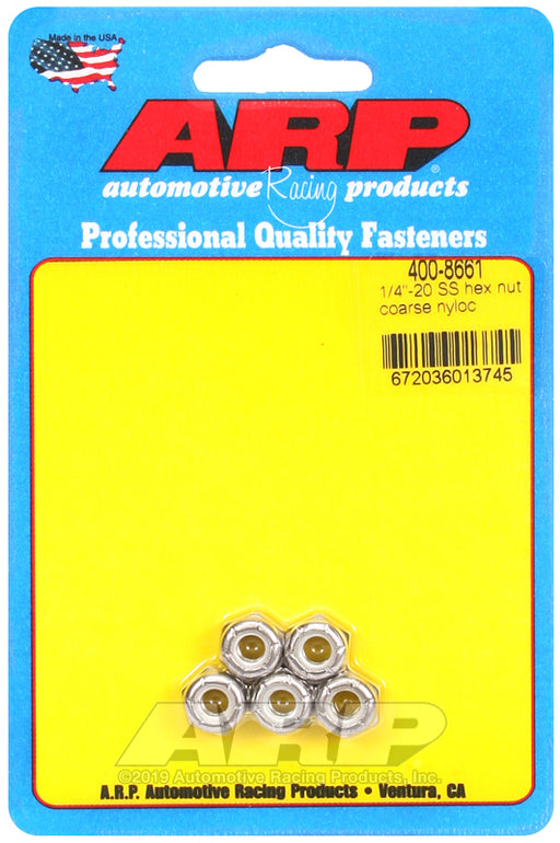 ARP 1/4-20 SS coarse nyloc hex nut kit