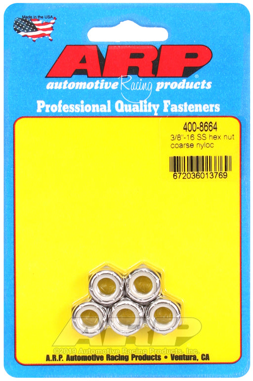 ARP 3/8-16 SS coarse nyloc hex nut kit