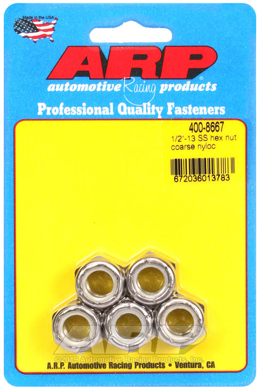 ARP 1/2-13 SS coarse nyloc hex nut kit