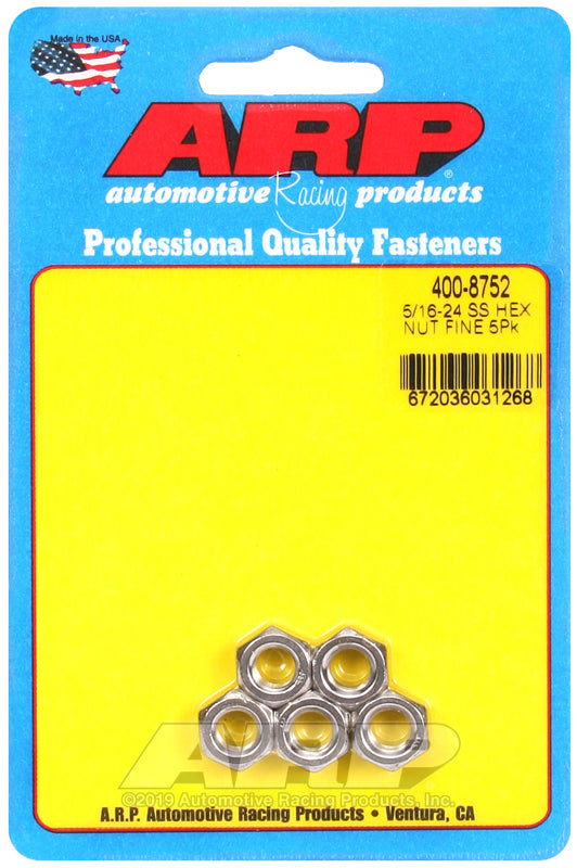ARP 5/16-24 SS fine hex nut kit
