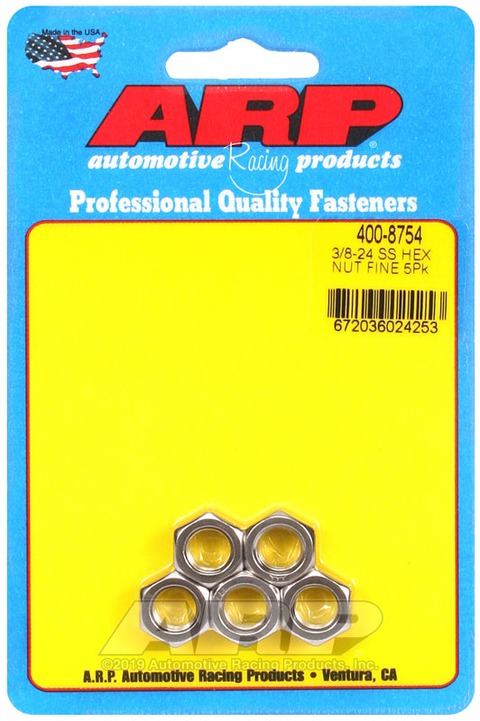 ARP 3/8-24 SS fine hex nut kit