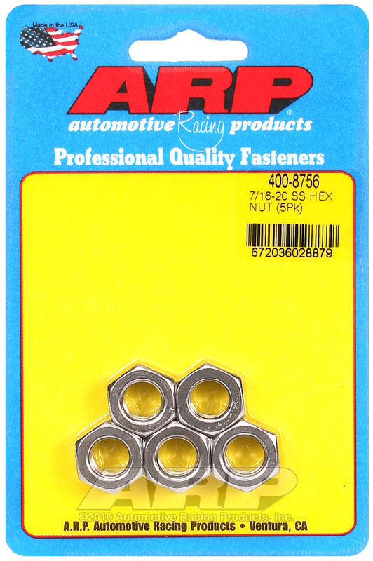 ARP 7/16-20 SS fine hex nut kit