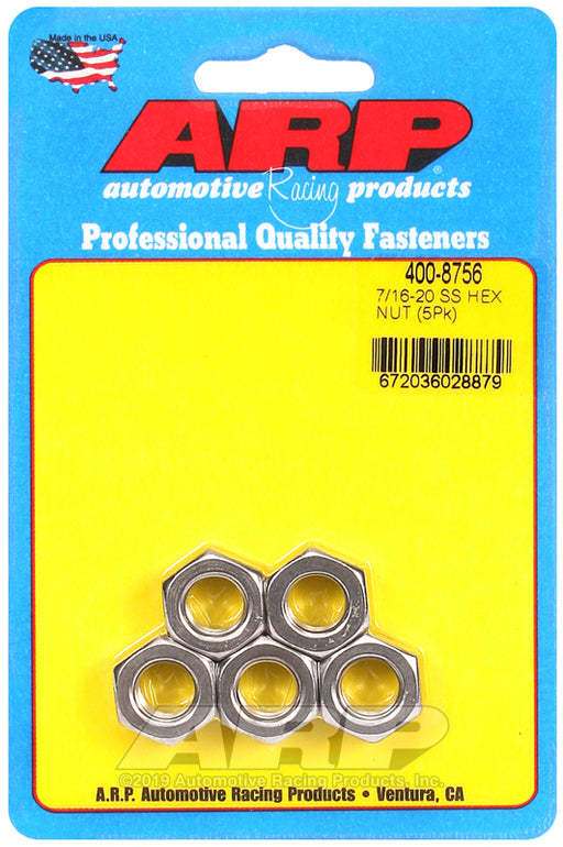 ARP 7/16-20 SS fine hex nut kit