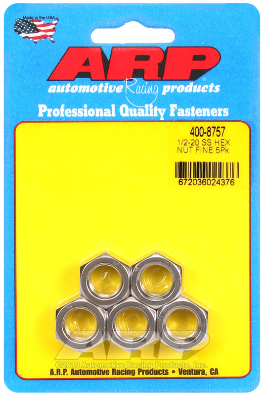 ARP 1/2-20 SS fine hex nut kit