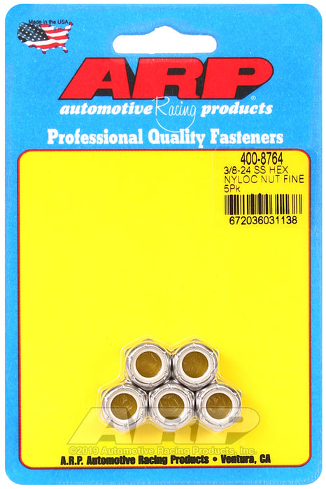 ARP 3/8-24 SS fine nyloc hex nut kit