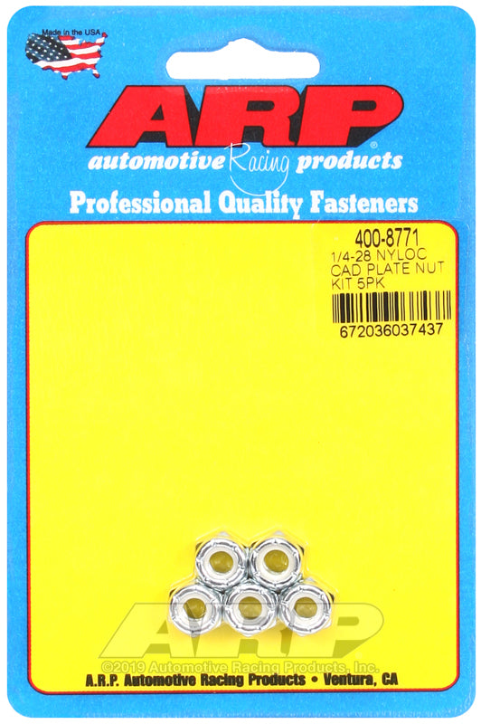 ARP 1/4-28 nyloc cad plate nut kit