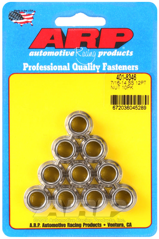 ARP 7/16-14 SS 12pt nut kit