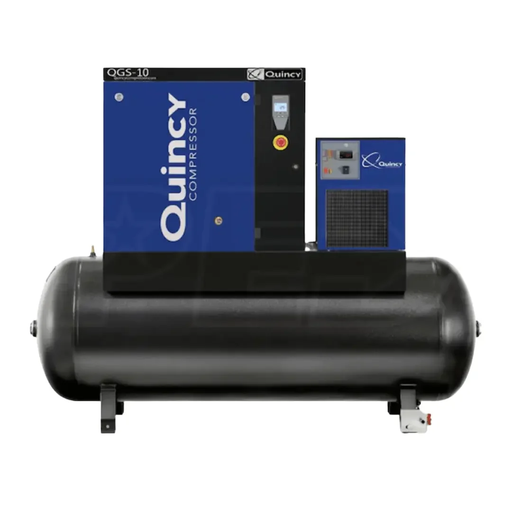 Quincy 4152021980 10HP 120gal horizontal single-stage electric air compressor