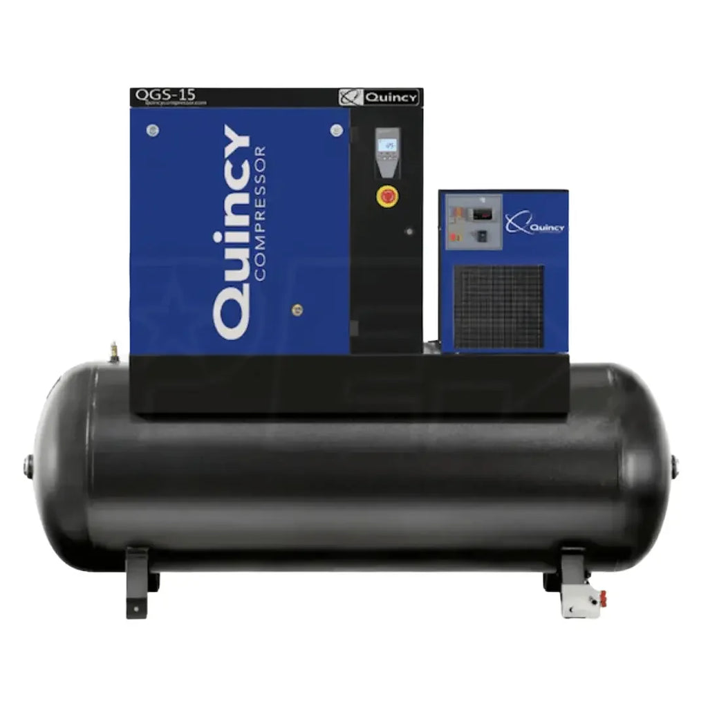 Quincy 4152021984 15HP 120gal horizontal single-stage electric air compressor