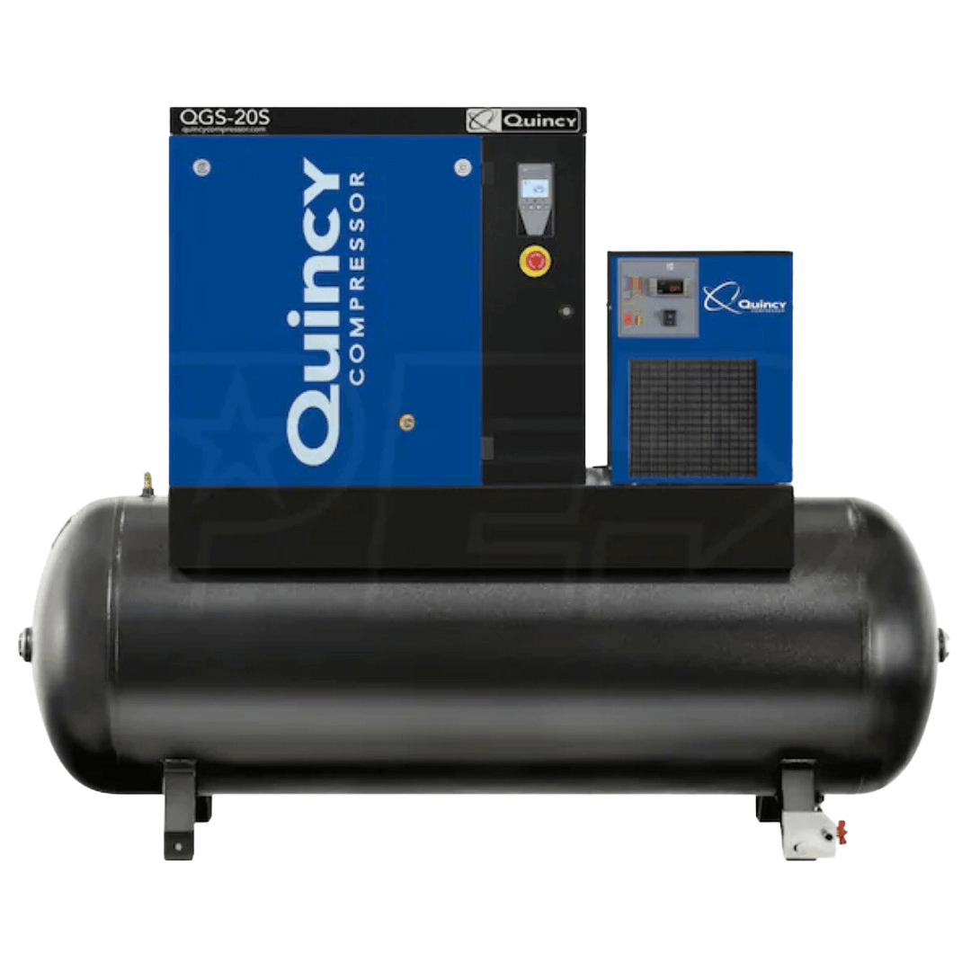Quincy QGS 20S-HP 132-Gallon Rotary Screw Value Package Air Compressor w/ Dryer (208-230/460V 3-Phase)