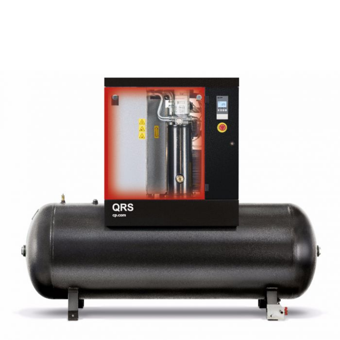 CHICAGO PNEUMATIC 15 HP ROTARY SCREW AIR COMPRESSOR 54.9 CFM @ 125 PSI, 132 GALLON TANK 208-230/460-VOLT, 3-PHASE | QRS 15 HP TM