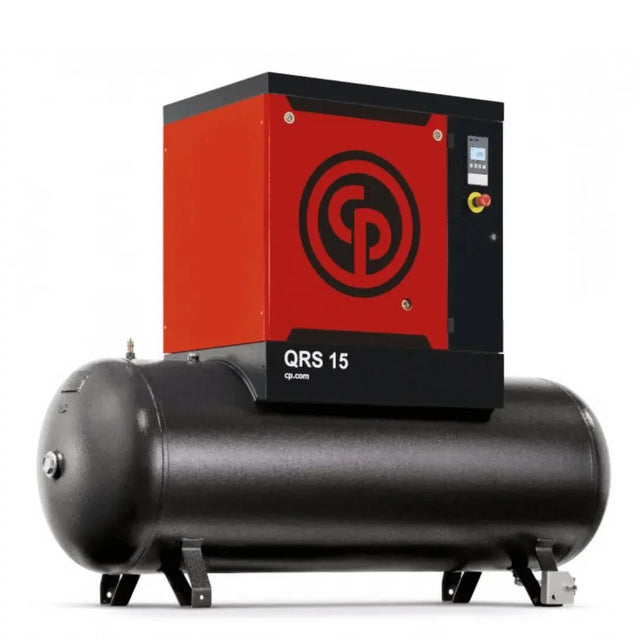 Chicago Pneumatic 15 HP Rotary Screw Air Compressor 54.9 CFM @ 125 PSI, 132 Gallon Tank 208-230/460-Volt, 3-Phase | QRS 15 HP TM - Mechanic Super Store