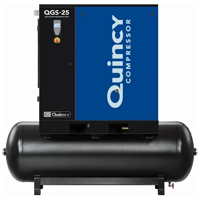 Quincy 4152026529 25HP 132gal horizontal single-stage electric air compressor