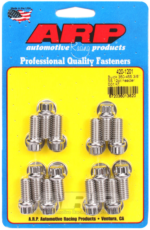 ARP Buick 350-455 3/8" SS 12pt header bolt kit