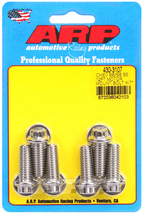 ARP Chevy 12pt motor mount bolt kit with energy suspension mounts