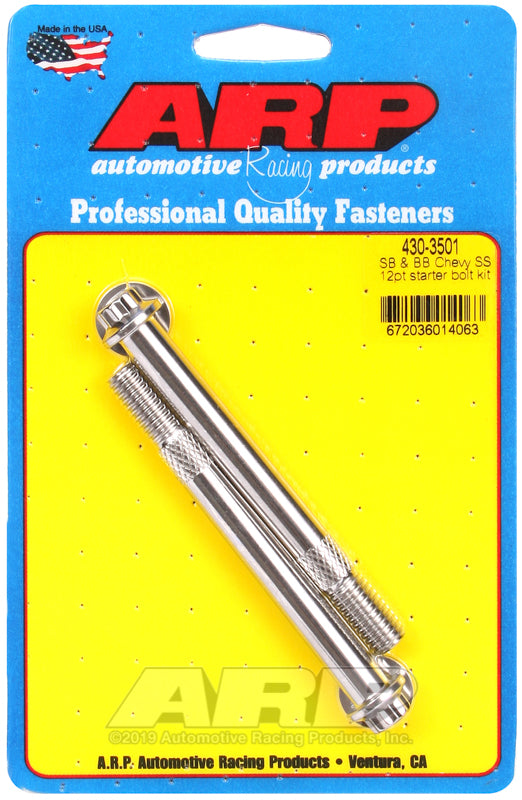 ARP SB & BB Chevy 3/8 12pt SS pro stock & hi-torque starter bolt kit