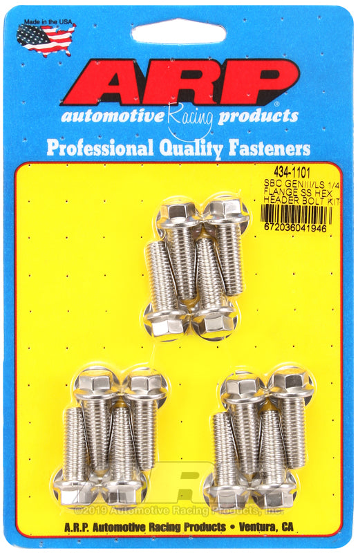 ARP SBC/GENIII LS 1/4 flange SS hex header bolt kit