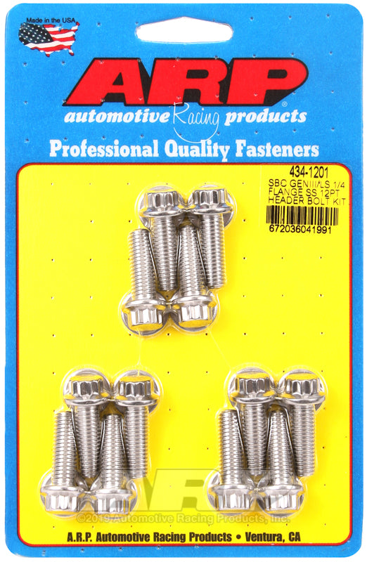 ARP SBC/GENIII LS 1/4 flange SS 12pt header bolt kit