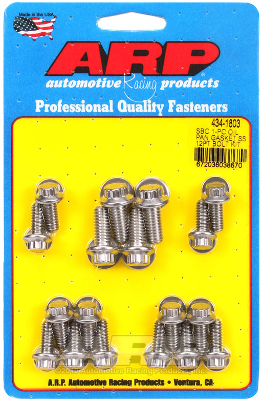ARP SB Chevy 1-pc SS 12pt oil pan gasket bolt kit