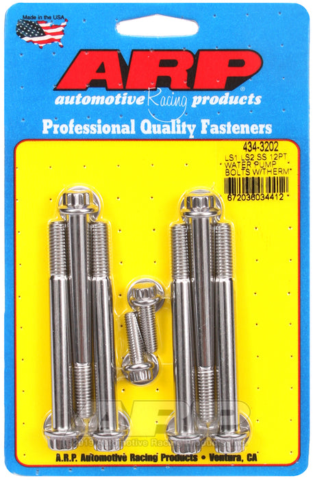 ARP LS1 LS2 SS 12pt water pump bolts w/thermostat housing bolts kit