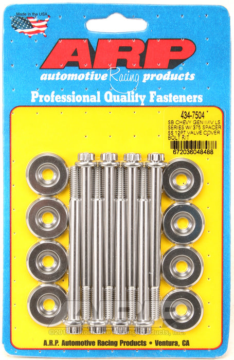 ARP SB Chevy GENIII/IV LS Series w/.375 spacer SS 12pt valve cover bolt kit