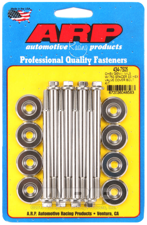 ARP SB Chevy GENIII IV/LS w/.750 spacer SS hex valve cover bolt kit