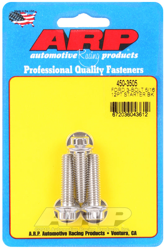 ARP Ford SS 3-bolt 5/16" 12pt starter bolt kit