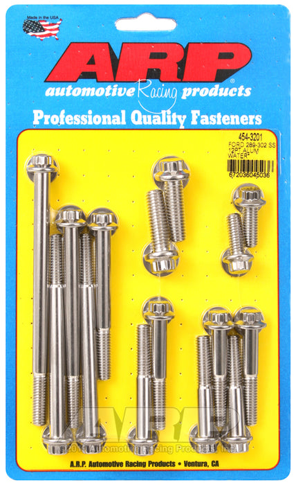 ARP Ford 289-302 SS 12pt aluminum water pump and front cover bolt kit