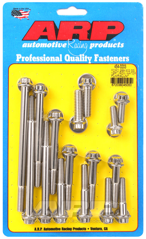 ARP Ford 289-302 SS 12pt iron water pump and front cover bolt kit