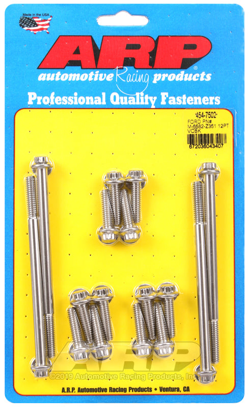 ARP SB Ford PN# M-6582-Z351 12pt valve cover bolt kit