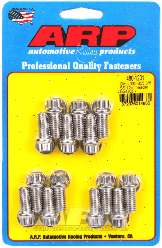 ARP Olds 330-455 3/8" SS 12pt header bolt kit