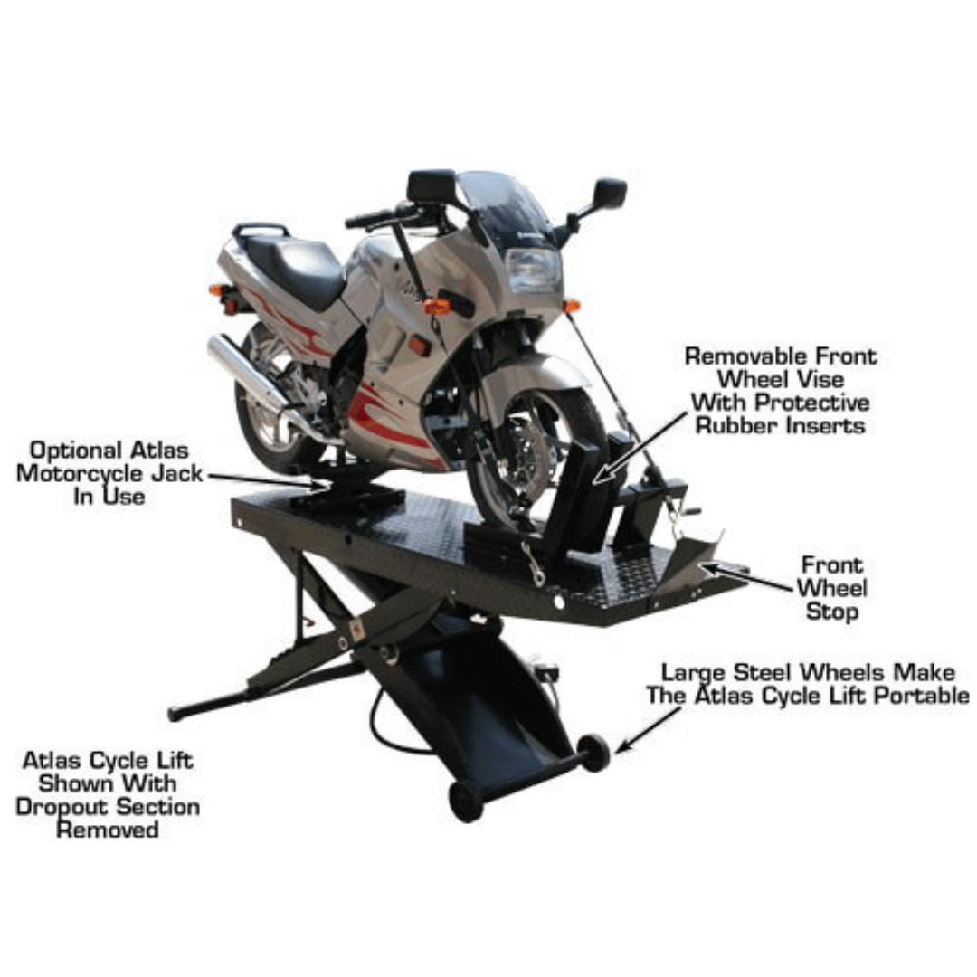 Atlas Cyclelift Air Operated 1,000 lb Capacity Motorcycle Lift