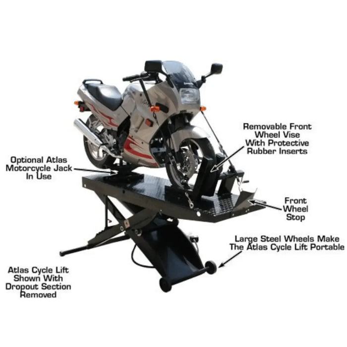 Motorcycle Lift | Atlas Cyclelift Air Operated 1,000 lb Capacity - Mechanic Super Store