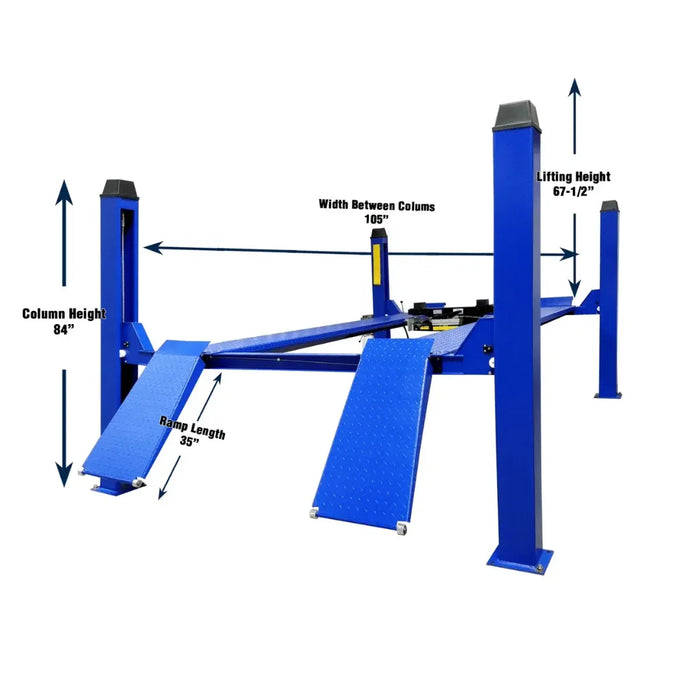 Tuxedo FP12K-K 12,000 lb 4 Post Lift - Cable Driven - Mechanic Super Store