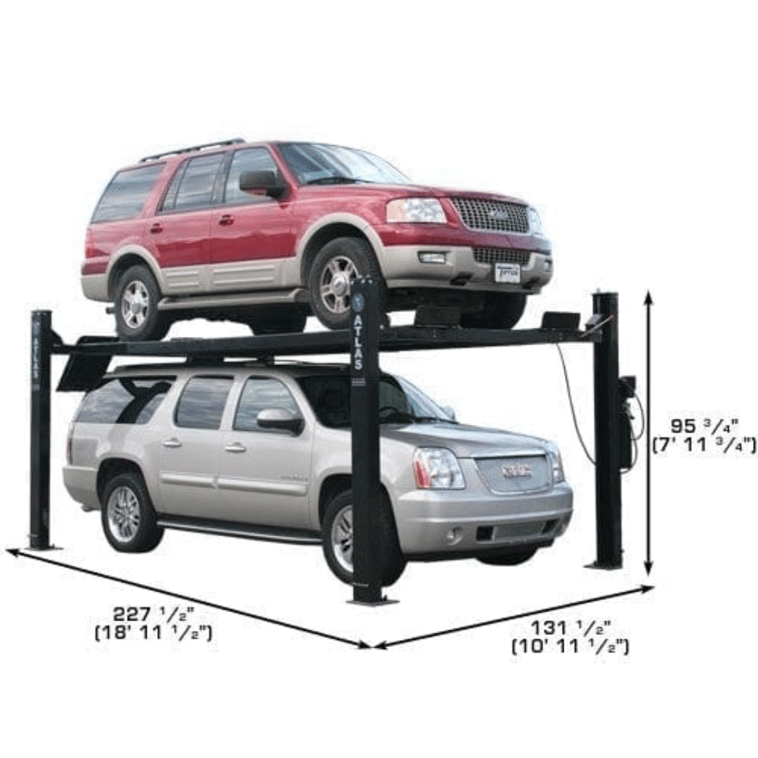 Atlas Garage PRO9000 4 Post Lift + RJ6 Rolling Jacks Combo