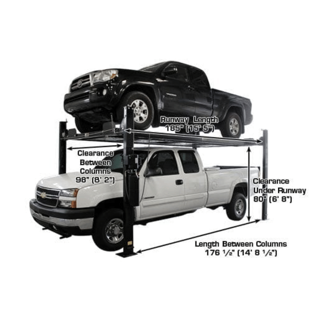 Atlas Garage PRO8000EXT-L 4 Post Lift + RJ35 Sliding Jacks Combo