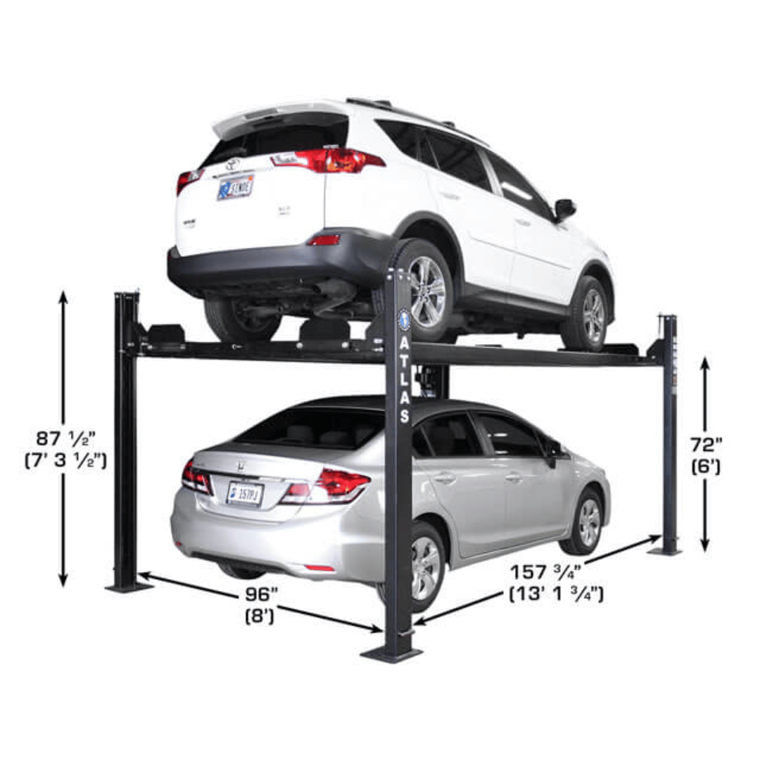 Atlas ALI Certified APEX 8 4-Post Lift + RJ35 Sliding Jacks Combo