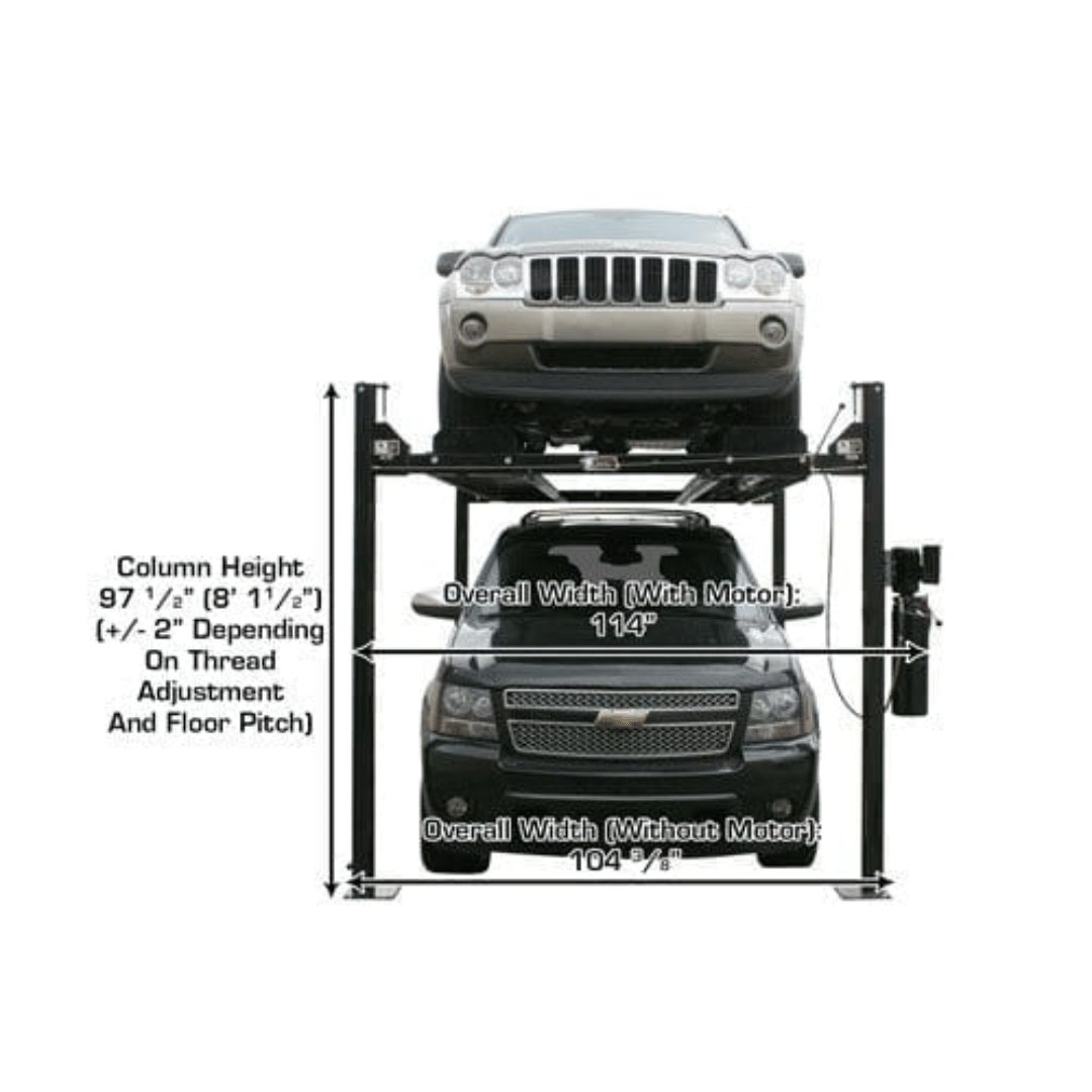 Atlas Garage PRO8000EXT 4 Post Lift + RJ35 Sliding Jacks Combo