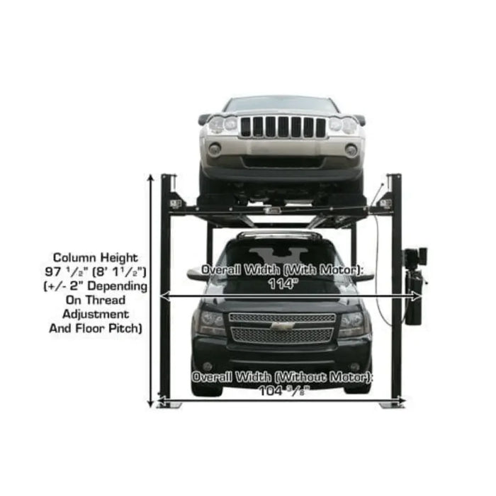Atlas Garage PRO8000EXT 4 Post Lift + RJ35 Sliding Jacks Combo - Mechanic Super Store