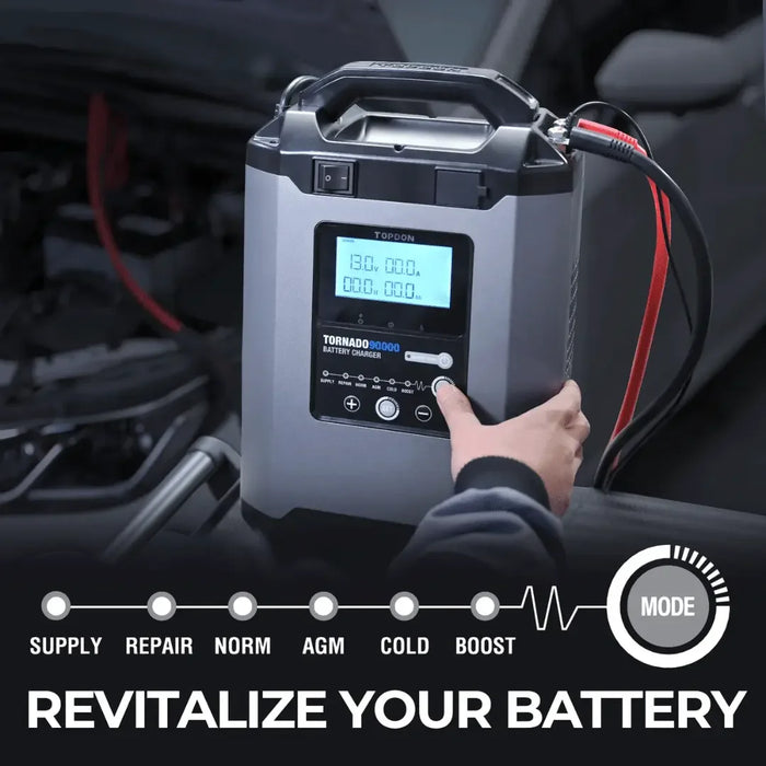 Topdon USA Tornado90000 Professional-Grade Smart Battery Charger - Mechanic Super Store