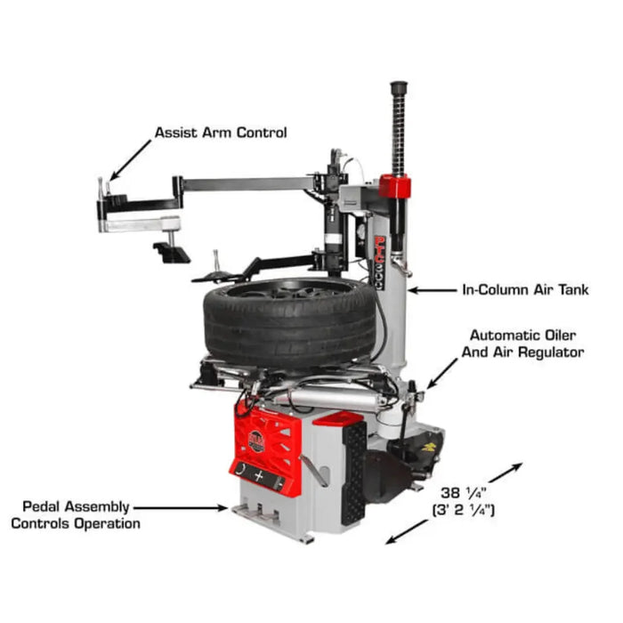 Atlas Platinum PTC300 Rim-Clamp Tire Changer with Assist Arm - Mechanic Super Store