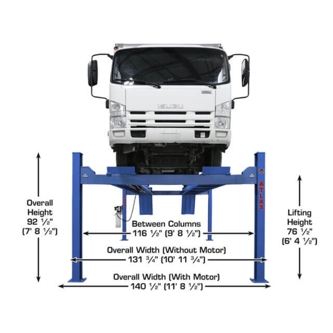 Atlas Platinum PVL14 4-Post Lift + RJ7000 Rolling Bridge Jacks ALI Certified Combo