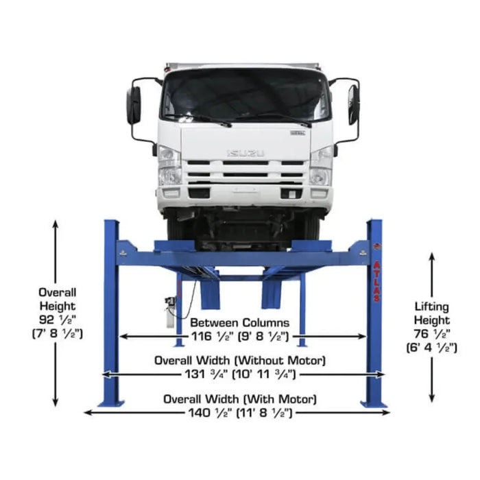 Atlas Platinum 14 4-Post Lift + RJ7000 Rolling Bridge Jack Combo - Mechanic Super Store