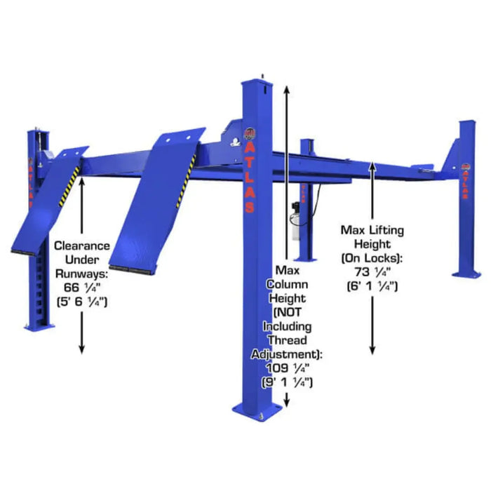 Atlas Open Front Lift + RJ7000 ALI Cert. Rolling Jack Combo - Mechanic Super Store