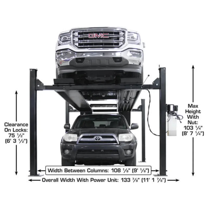 Atlas ALI Certified APEX9 4-Post Lift + RJ6 Rolling Bridge Jack Combo - Mechanic Super Store