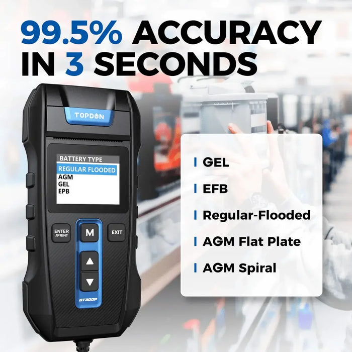 Topdon USA BT300P Battery Tester - Mechanic Super Store