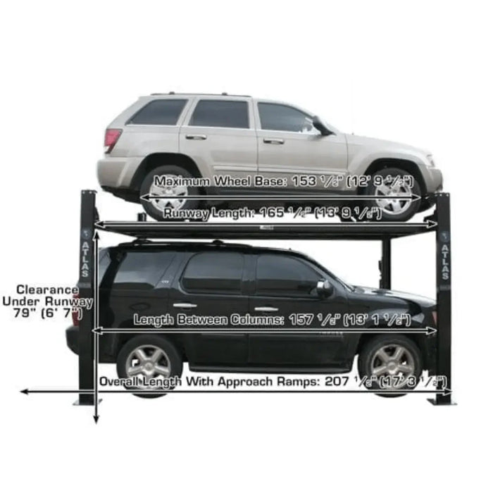 Atlas Garage PRO8000EXT Extra Tall 4 Post Portable Car Lift Hobbyist 8,000 lb. - Mechanic Super Store
